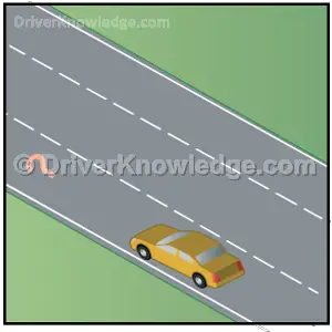 far left lane on highway